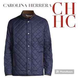 CH Carolina Herrera Navy Blue Quilted Jacket